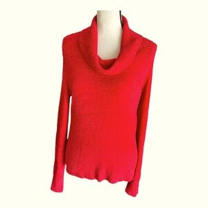 Worthington Turtneck Red Ultra Soft Pullover Petite Large Nylon Women's…‎